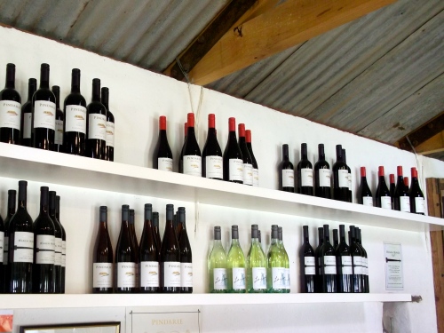 Shelf of Pindarie wines